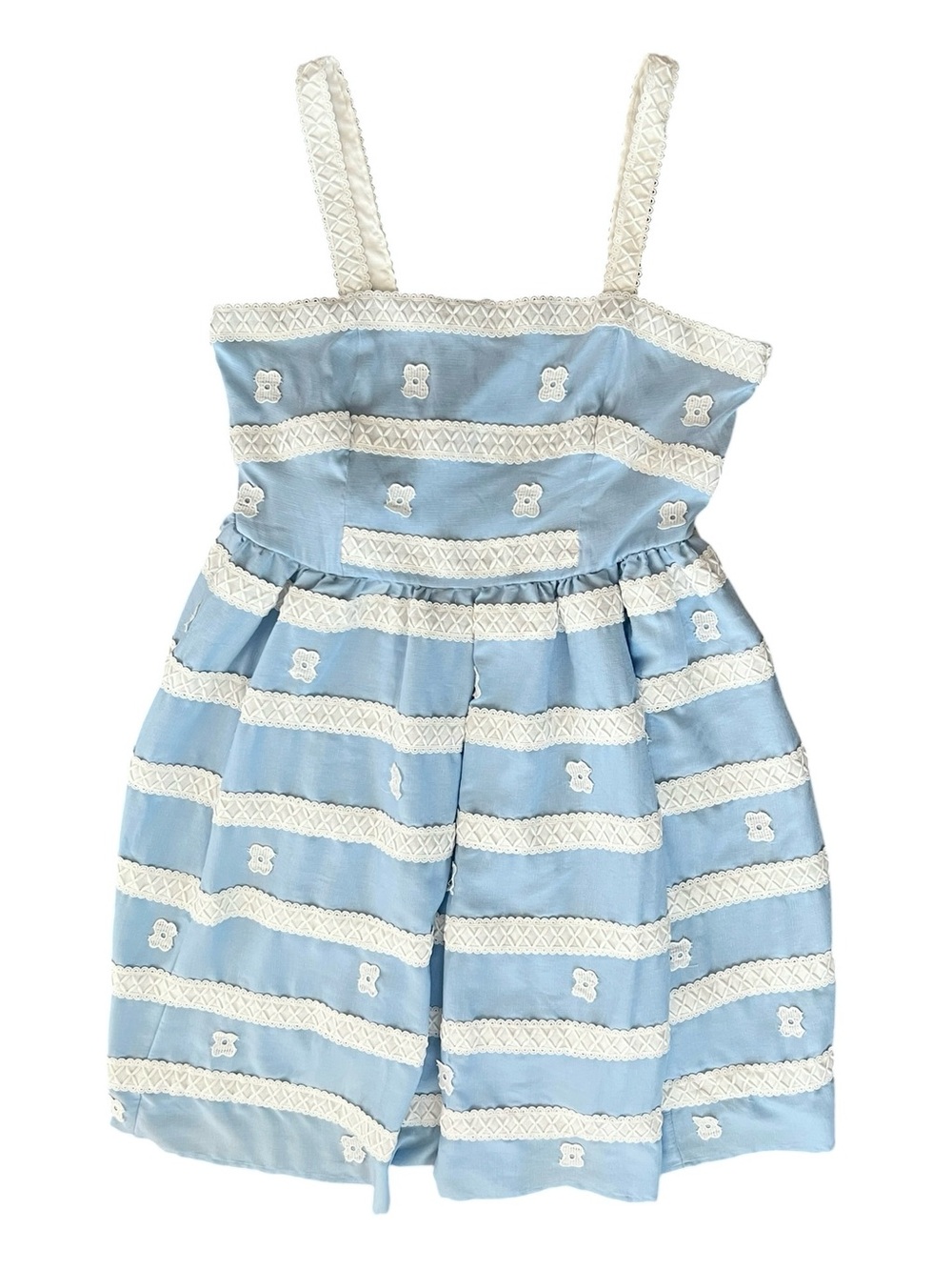 Barbie™ X Unique Vintage Blue & White Suburban Shopper 1959 Retro Sundress Sz 16 - Picture 11 of 12
